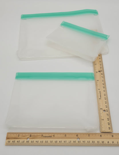 Reusable set of 6 Zipper Food Storage Bags. Silicone, BPA Free