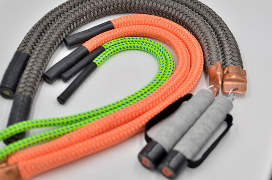 Split Ropes® Adaptive Jump Ropes Triplet with Grip Assist CALF, BULL, and BUFFALO
